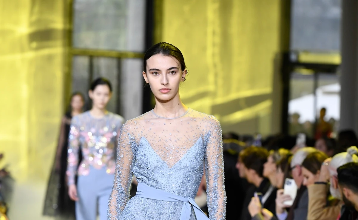 Amira Al-Zuhair walked the runway for Elie Saab this week. (Getty Images)
