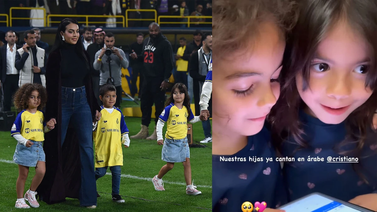 Georgina Rodriguez’s daughters Alana and Bella are learning to speak Arabic in Saudi Arabia. (Getty/ IG)