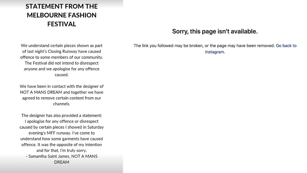 The festival issued a statement (L) and the label deactivated their Instagram account (R). (Instagram)