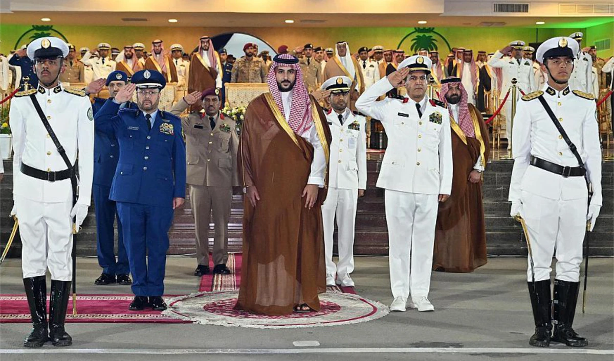 During the ceremony at the academy’s headquarters in the eastern region, cadets performed the oath following a military parade. (SPA)