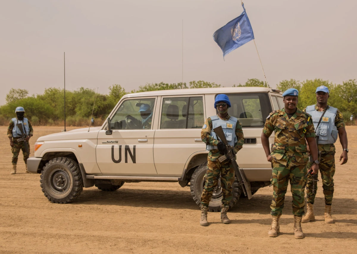 In this file photo, Ghanaian peacekeepers of the United Nations Mission in South Sudan (UNMISS) patrol in the young nation's famine-hit region of Leer. (AFP file)