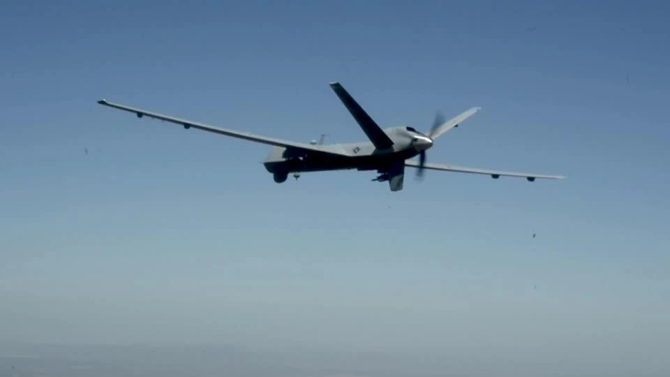 Russia’s defense ministry said the drone had been flying with its transponders turned off and violating airspace restrictions made public in connection with the special military operation in Ukraine. (Thomson Reuters)