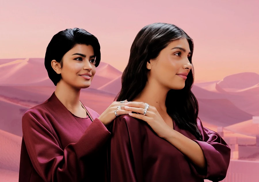 Luxury French jewelry label Boucheron has released a new campaign celebrating the Middle East featuring its regional ambassador, Saudi actress Mila Al-Zahrani (left). (Supplied)