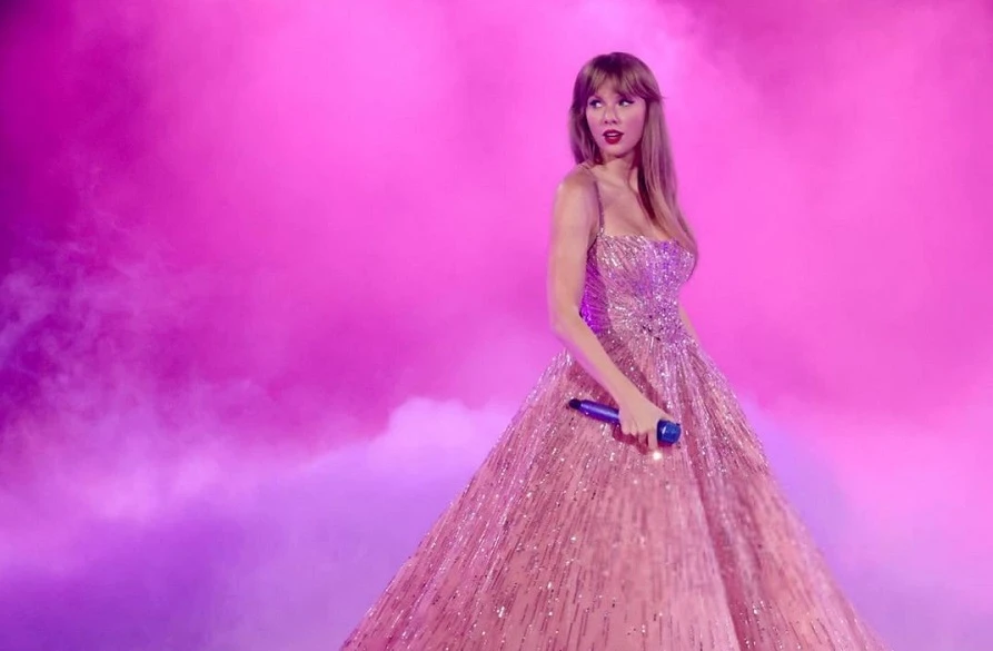 US pop superstar Taylor Swift showed off a glittering ballgown by Lebanese couturier Zuhair Murad. (Instagram)