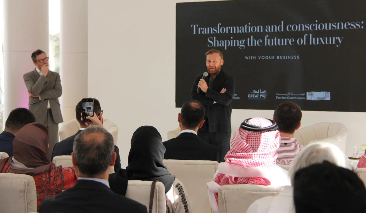 As more regional and global shoppers oust fast fashion for more purposeful wardrobes, Saudi Arabia is pivoting to a more conscious conversation around fashion consumption, a discussion spearheaded by Vogue Business’ event on Thursday, in partnership with the UK’s Department for International Trade and Saudi’s Fashion Commission. (AN photo by Abdulaziz Alarifi)