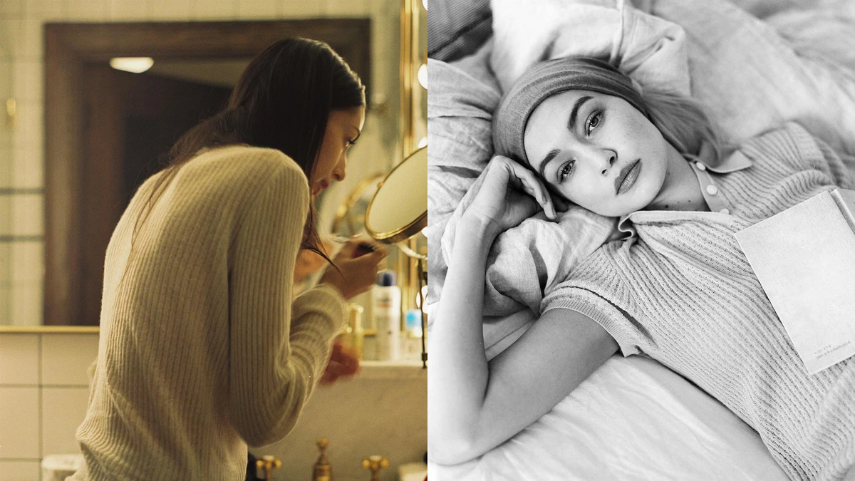 Hadid (R) shared a picture on her brand’s Instagram page of Attal (L) wearing one of her cashmere pieces from the label’s Core collection. (Instagram)