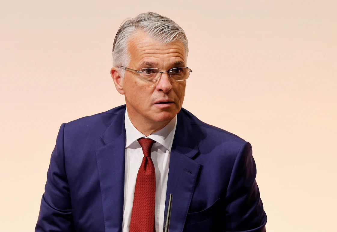 Sergio Ermotti, newly rehired CEO of UBS Group AG attends a news conference in Zurich, Switzerland (Reuters)