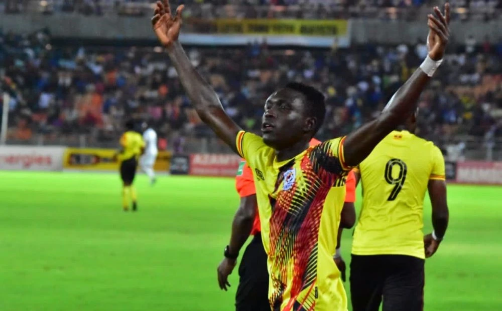 Rogers Mato scored the winning goal for Uganda in second half added time. (Twitter/@UgandaCranes)