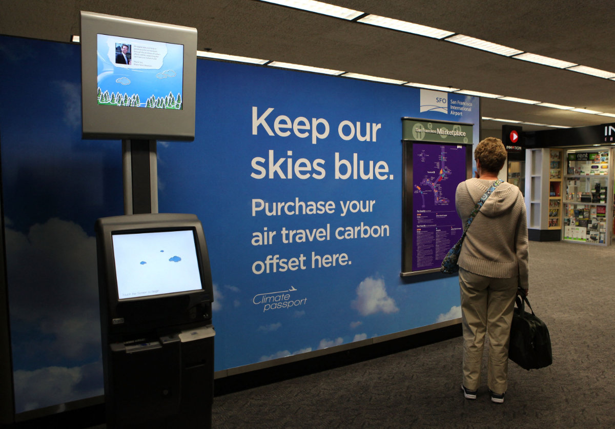 San Francisco International Airport was the first airports to offer self-serve carbon offsets kiosks for travelers. (AFP file)