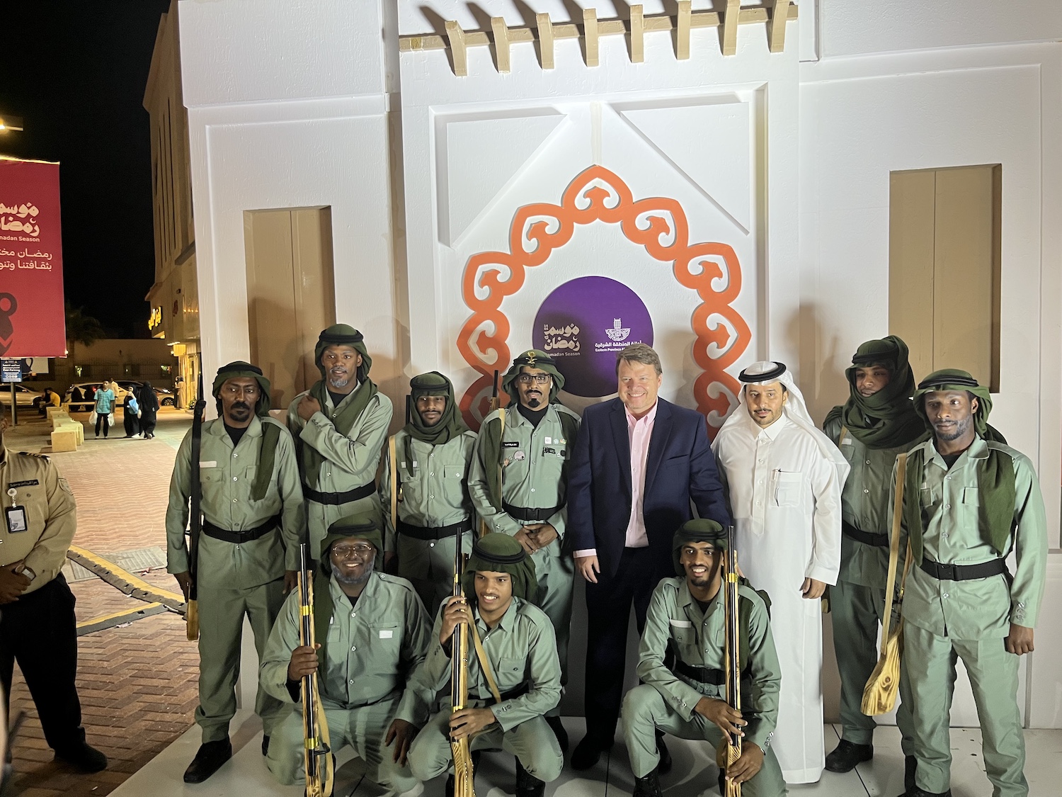 The US consul general in Dhahran, David Edginton, tours Dammam’s historic Souq Al-Hub, or Love Market, to celebrate Ramadan. (Jasmine Bager)