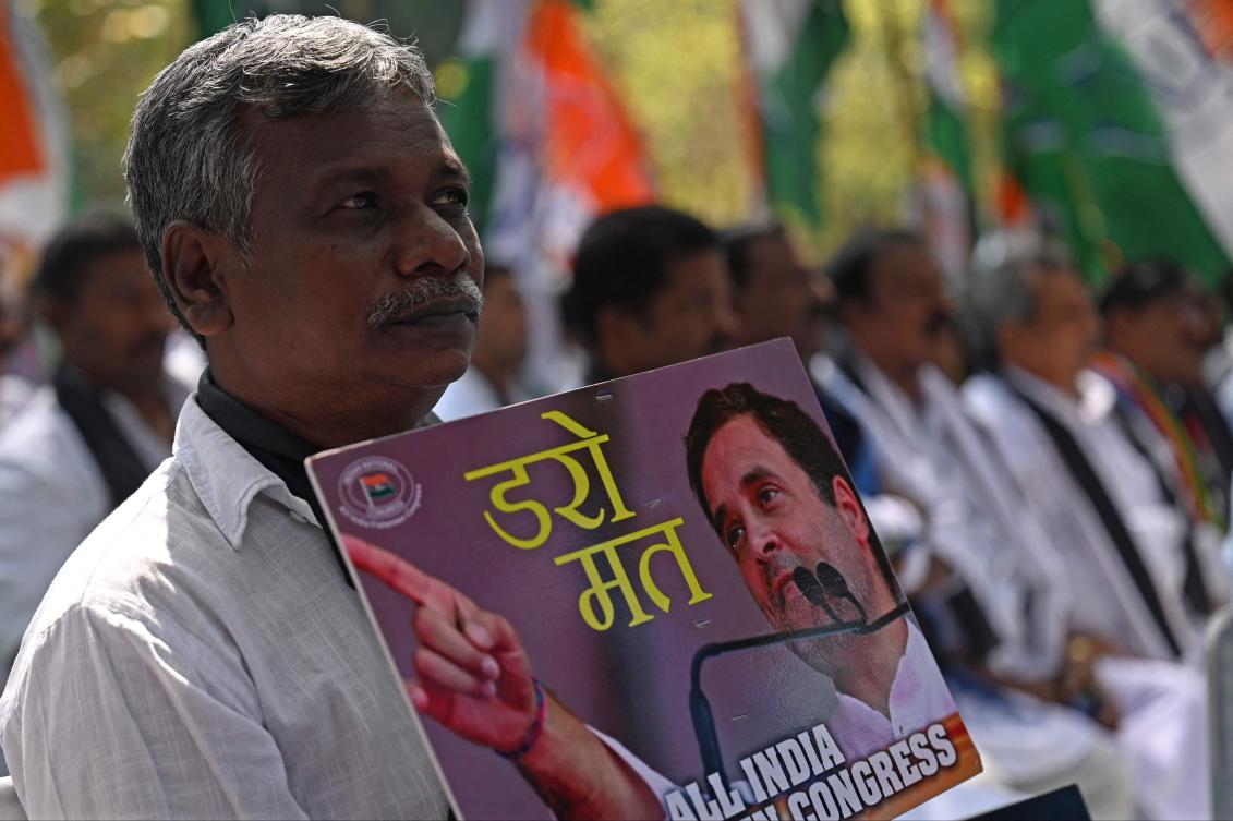 Indian opposition leader Rahul Gandhi was convicted on March 23 and expelled from Parliament the next day. (AFP)