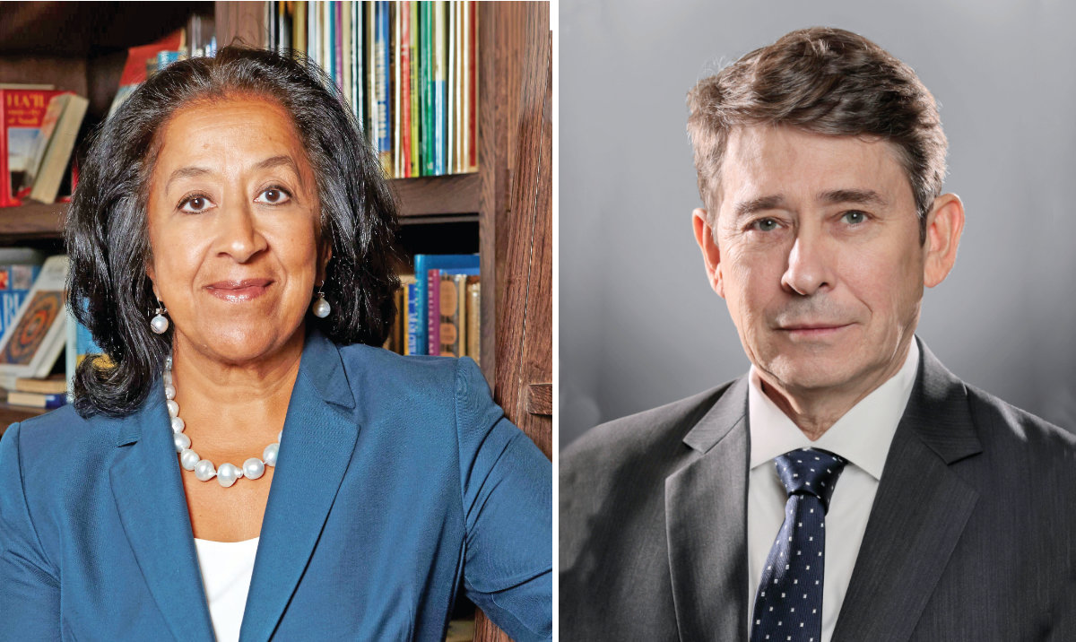 Lubna Olayan, chair, SAB — Alawwal, and Tony Cripps, CEO, SAB — Alawwal.
