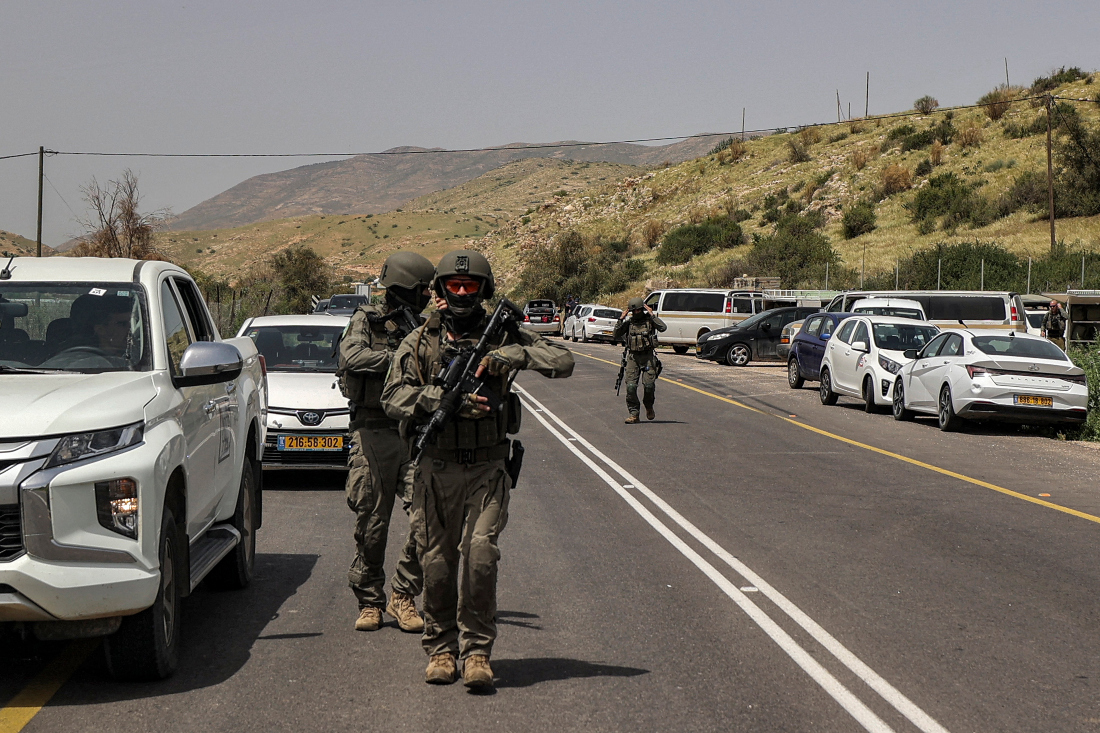 One of the rockets crossed the border and landed in an open area near the northern Israeli town of Meitsar. (File/AFP)