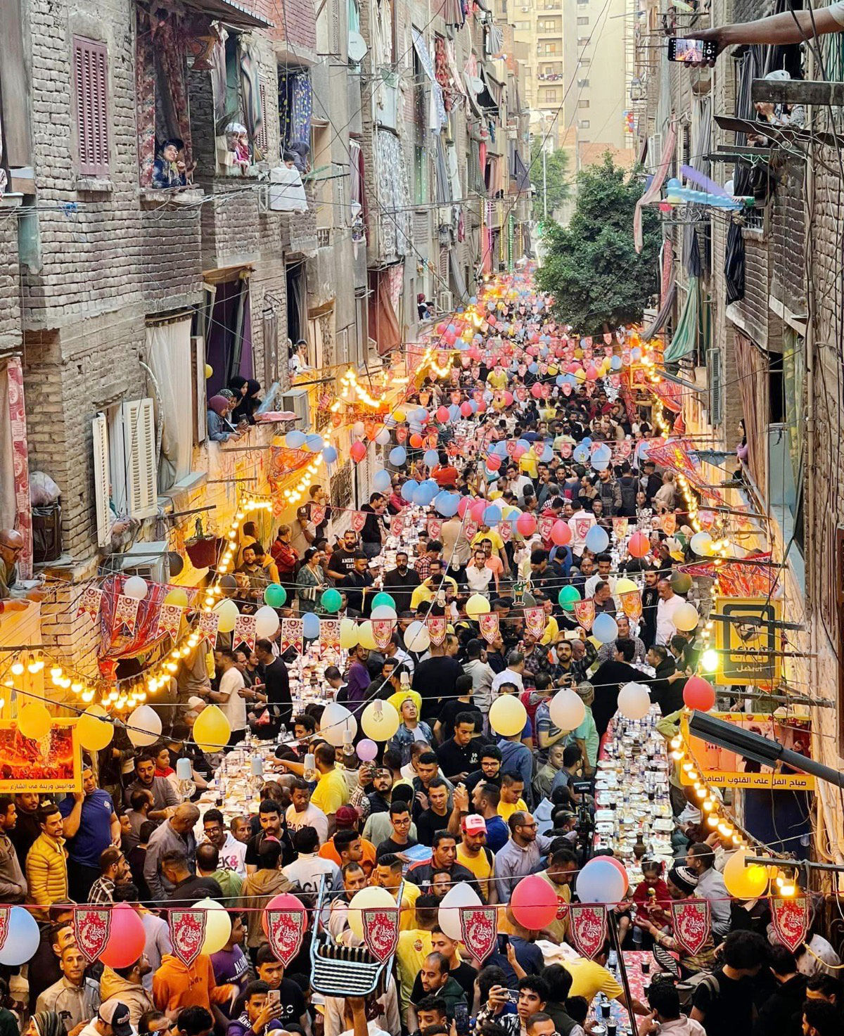 Residents of Al-Matariyya neighborhood in Cairo came together to host an iftar where everyone was welcome. (Supplied)