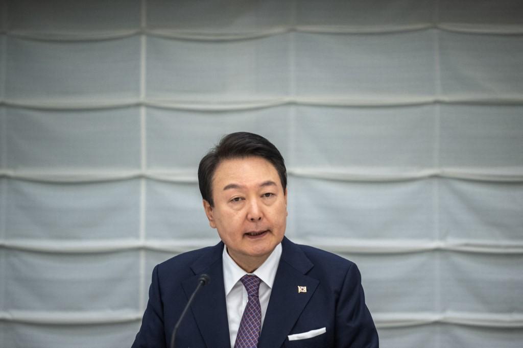 The office of South Korean President Yoon Suk Yeol said in a statement that suspicions his office in Seoul was monitored are ‘utterly false.’ (AFP)