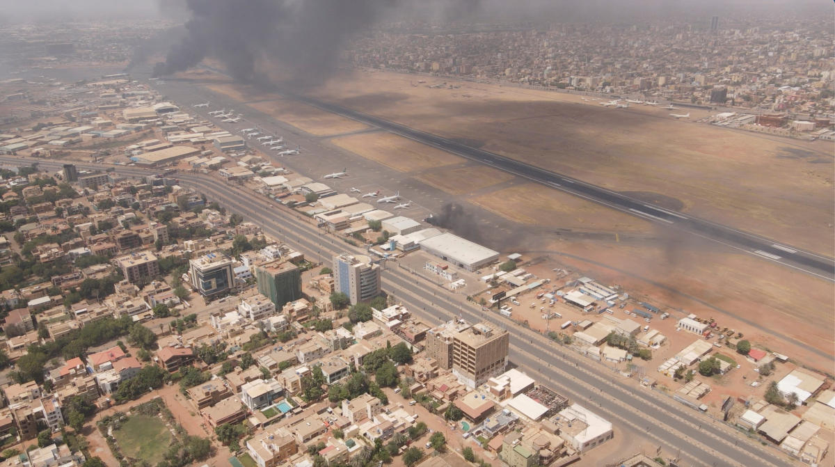 Smoke rises over the city as army and paramilitaries clash in power struggle, in Khartoum, Sudan, April 15, 2023 in this picture obtained from social media. (Reuters)