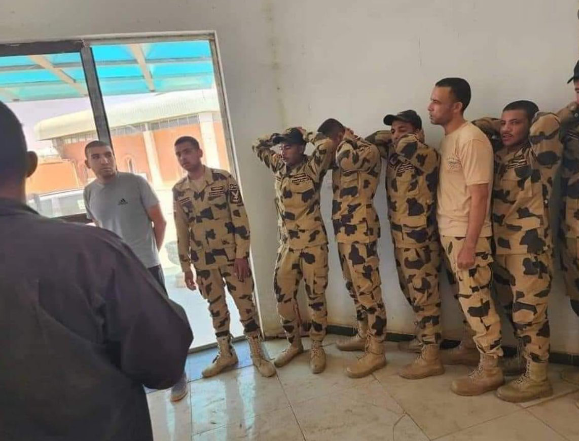 A photo shared by the Rapid Support Forces in Sudan show Egyptian officers and soldiers detained by the paramilitary group in Merowe, north of Khartoum. (RSF photo via Twitter)