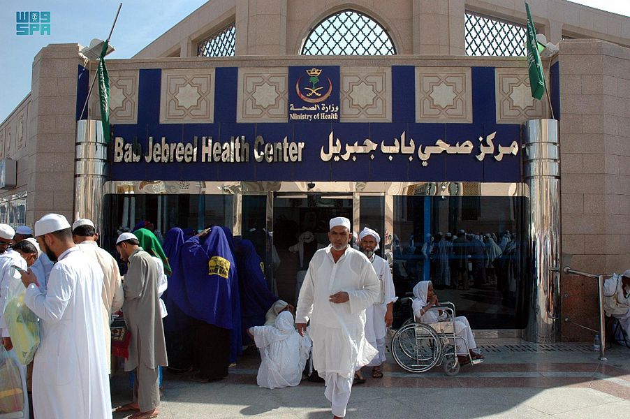 Medical teams at temporary health clinics located at the Prophet's Mosque, and other frequently visited locations in Madinah, have treated more than 36,000 people. (SPA)