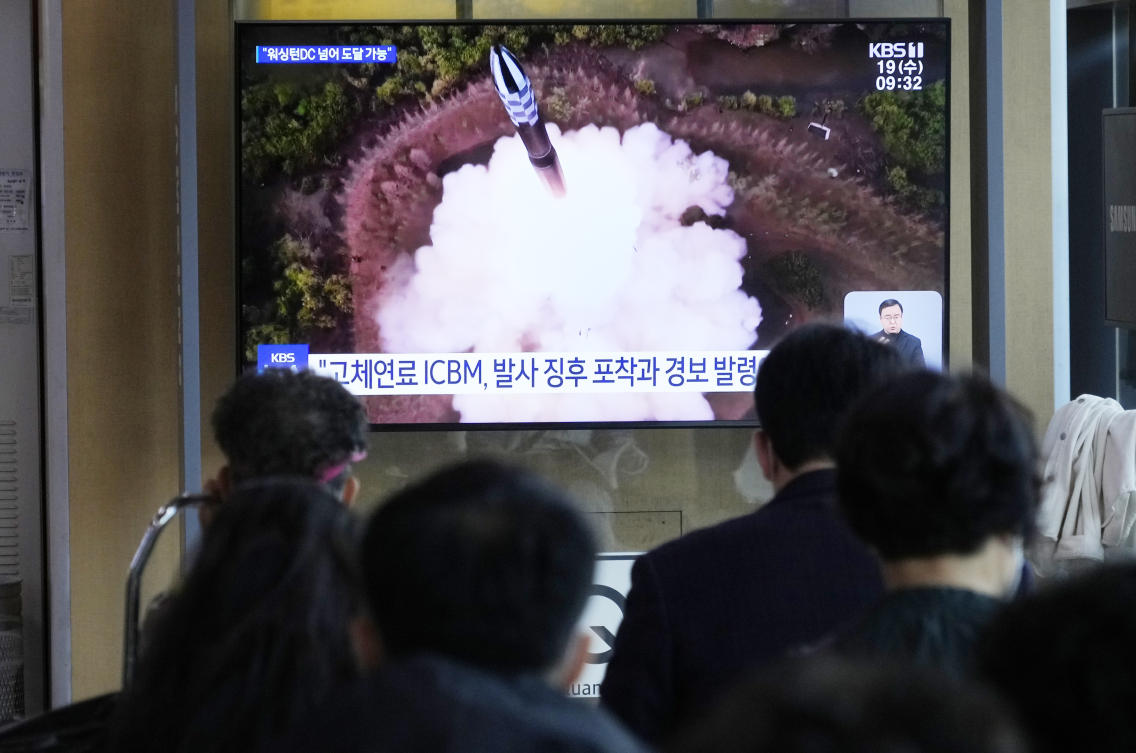 North Korean leader Kim Jong Un said that having an operational military reconnaissance satellite is crucial for Pyongyang to effectively use its nuclear-capable missiles. (AP)