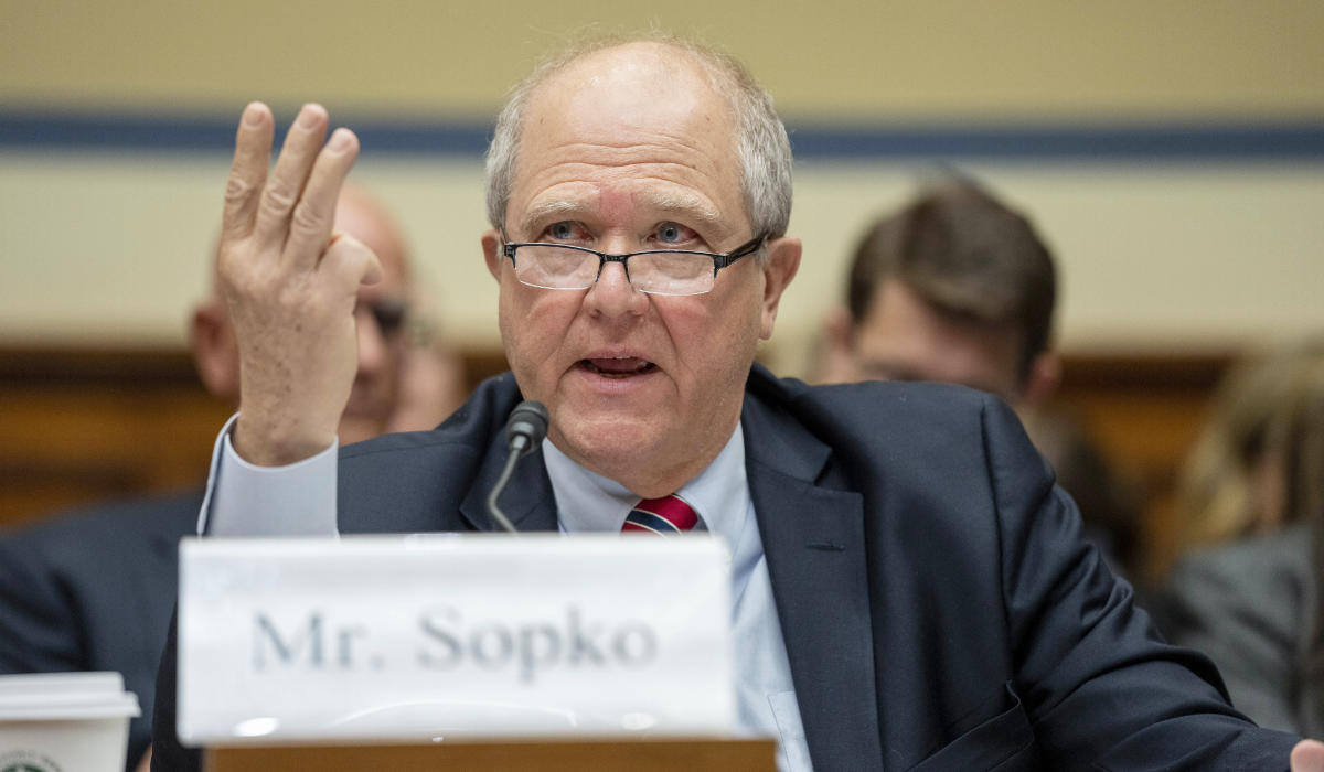 Special Inspector General for Afghanistan Reconstruction (SIGAR) John Sopko speaks during a hearing of the House Oversight and Accountability Committee concerning the U.S. withdrawal from Afghanistan, on Capitol Hill, Wednesday, April 19, 2023, in Washington. (AP)