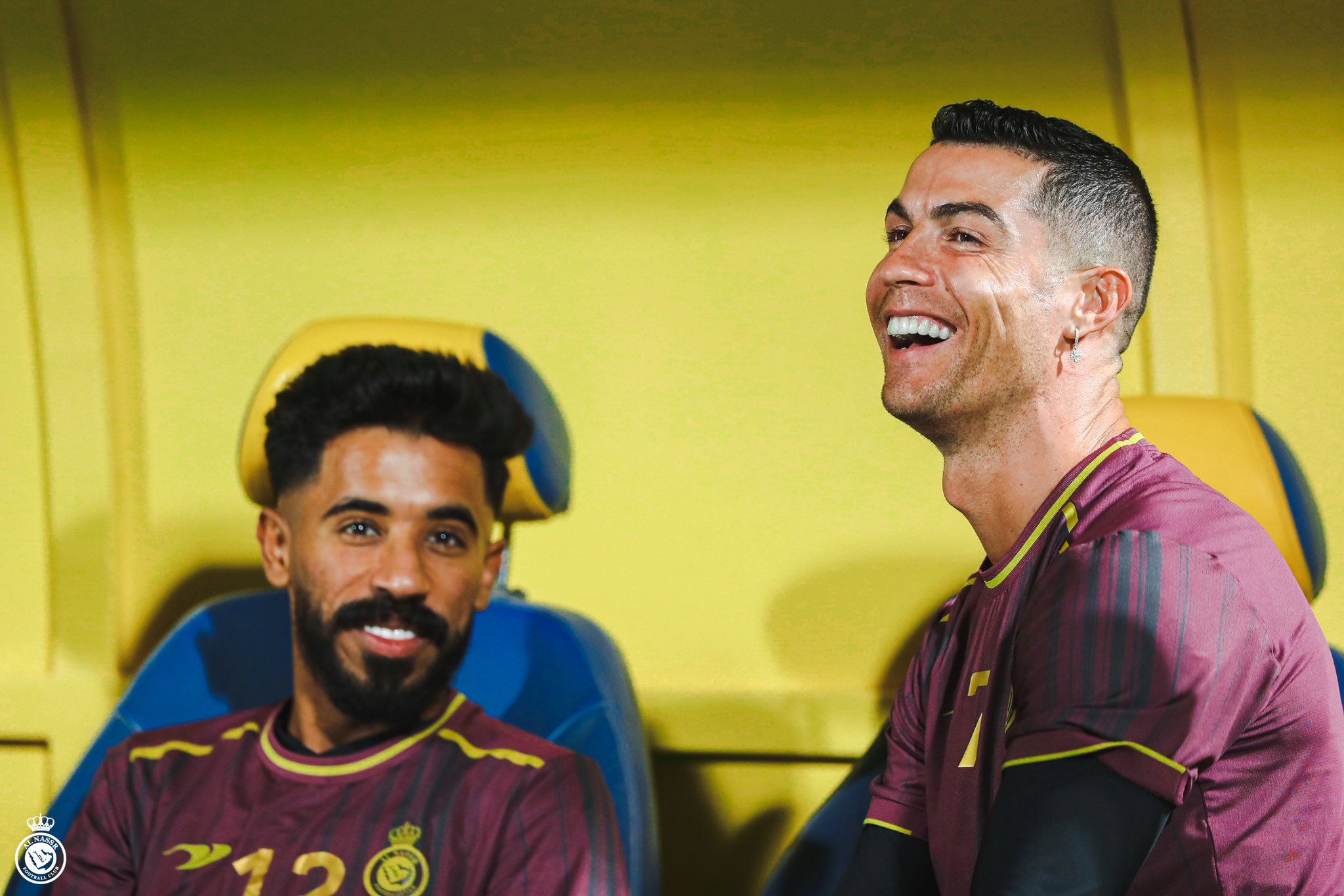 Portuguese superstar Cristiano Ronaldo during Al-Nassr's training session on Friday night. (Twitter/@AlNassrFC_EN)