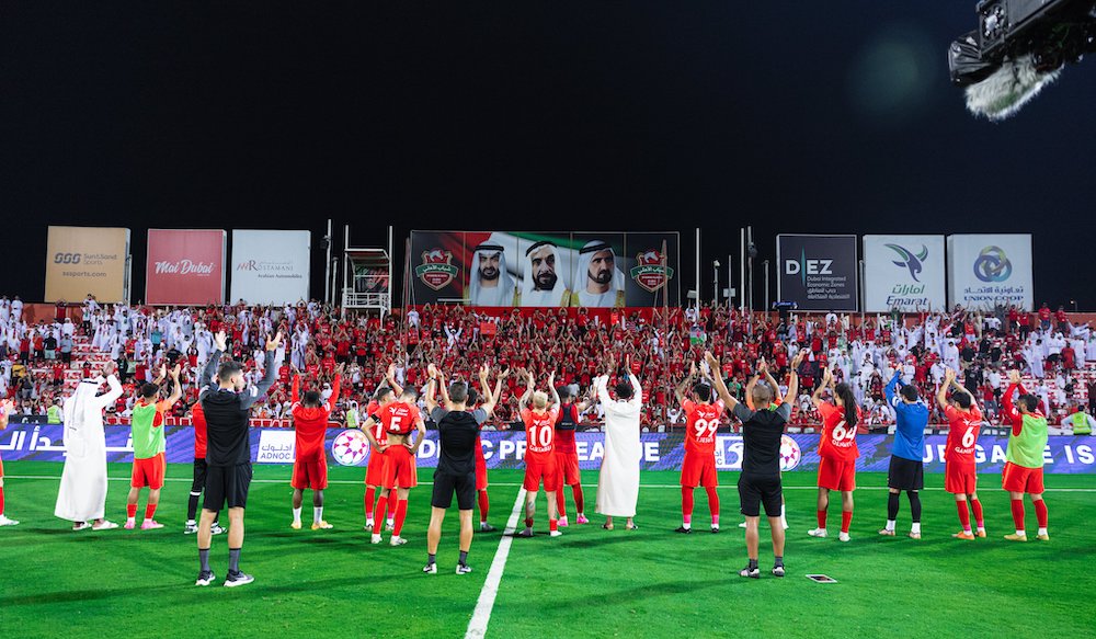 Shabab Al-Ahli are on the brink of the UAE Pro League title after the 2-2 draw with Al-Wasl (Twitter/@Shabab_AlAhliFC)