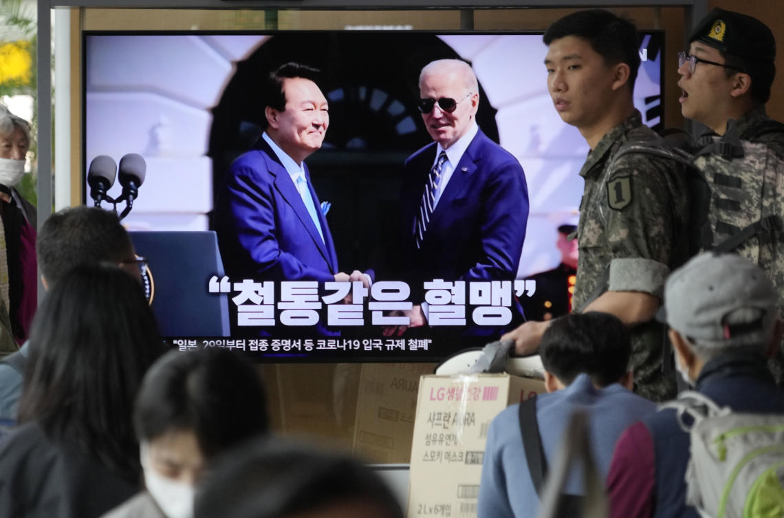 US president Joe Biden and his South Korean counterpart Yoon Suk Yeol made clear that if North Korea its southern neighbor or the US, the response would be devastating. (AP)