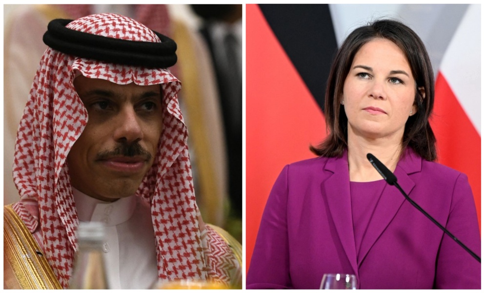 Saudi Arabia’s Foreign Minister Prince Faisal bin Farhan and his German counterpart Annalena Baerbock spoke on the phone on Thursday. (File/AFP)