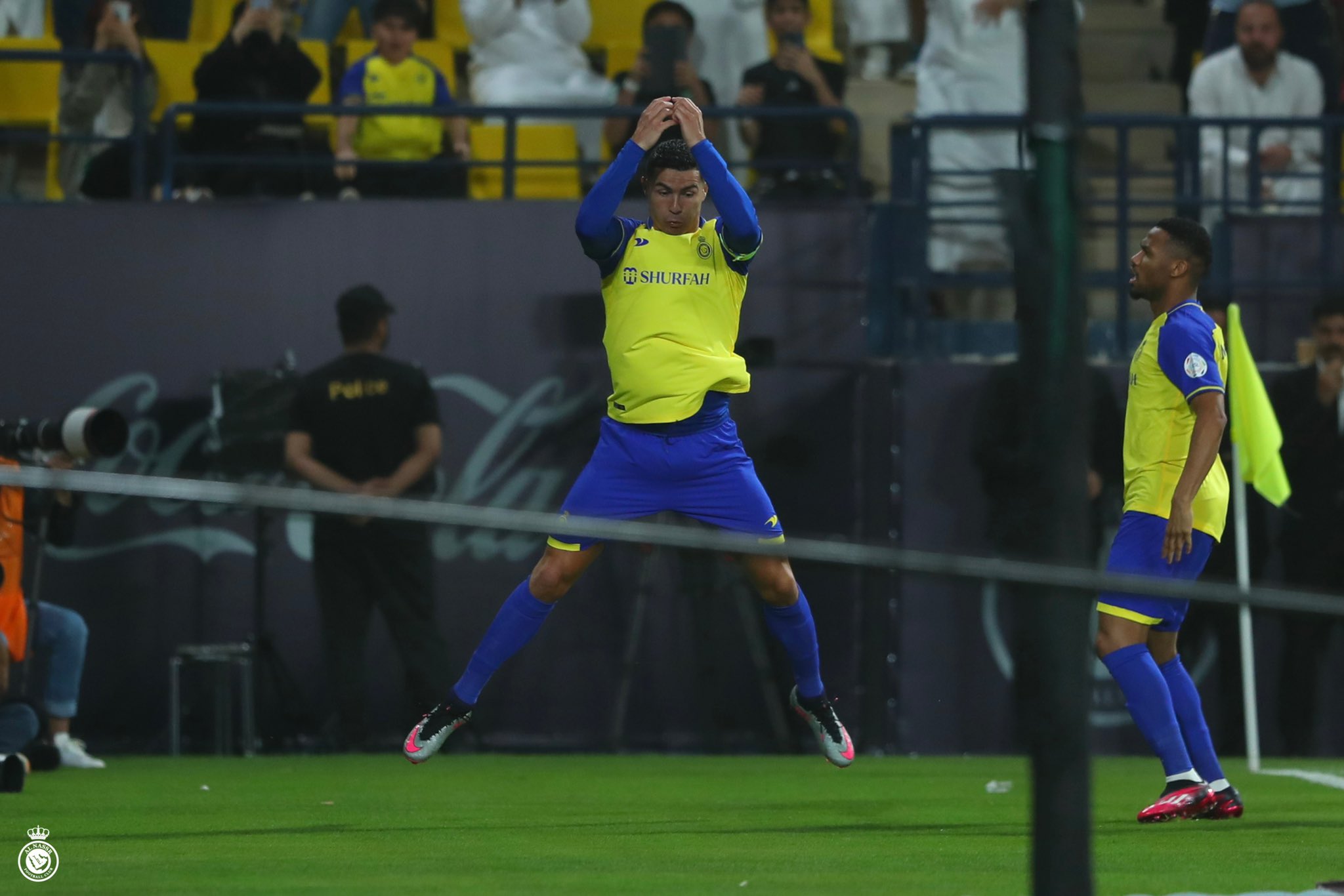 Ronaldo settled the nerves after just four minutes with the kind of goal that fans of Real Madrid, Manchester United and Juventus know very well. (Twitter/@AlNassrFC)