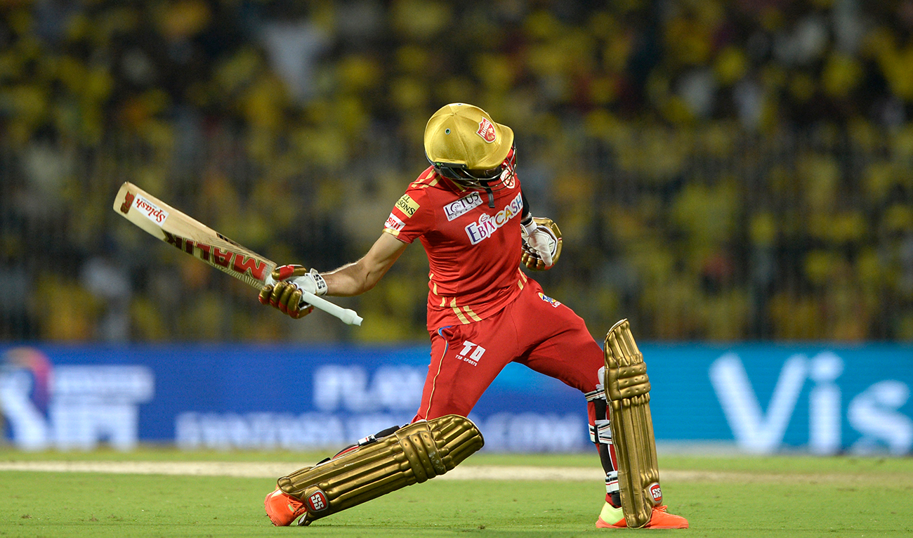 Punjab Kings' Sikandar Raza celebrates his team's win at the end of the Indian Premier League (IPL) Twenty20 cricket match between Chennai Super Kings and Punjab Kings at the MA Chidambaram Stadium in Chennai on April 30, 2023. (Photo courtesy: AFP)