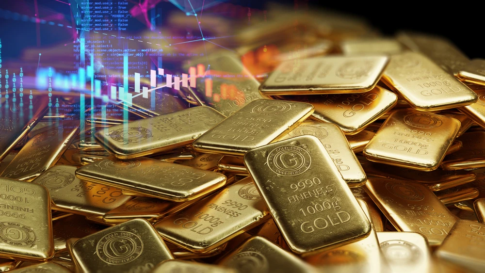 Spot gold was down 0.6 percent at $1,956.89 per ounce, as of 0709 GMT, its lowest in nearly a week (Shutterstock)