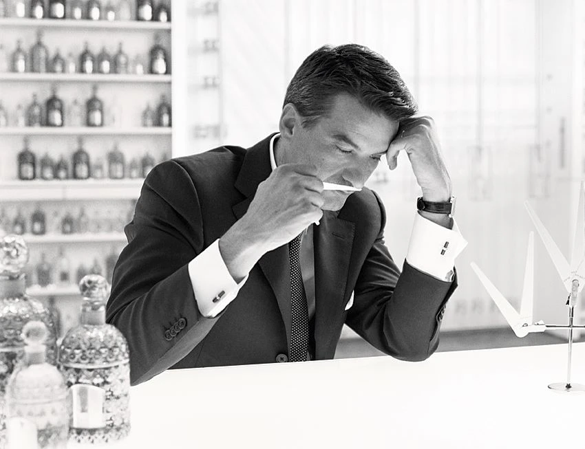 The nose behind some of the maison’s most iconic fragrances, Thierry Wasser joined Guerlain in 2008. (Supplied)