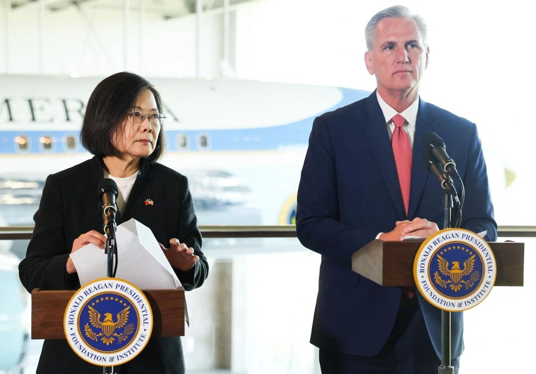 US House leader, Taiwan president meet as China protests