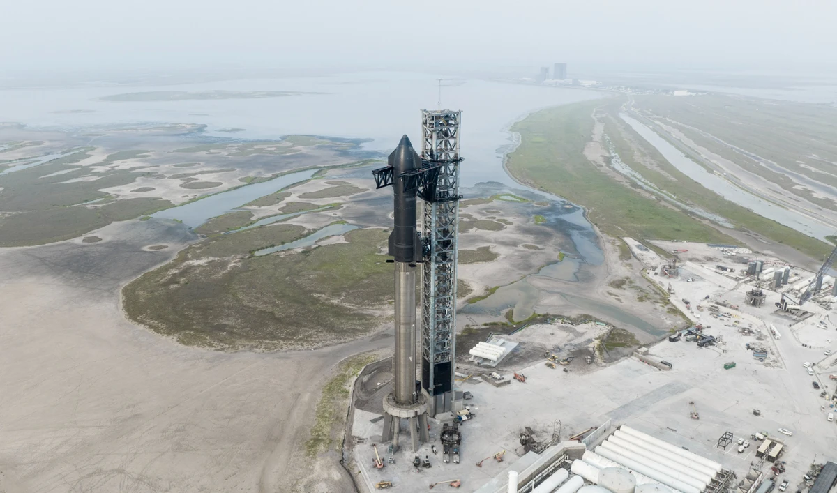 SpaceX conducted a successful test-firing of the 33 Raptor engines on the first-stage booster of Starship in February. (SpaceX)