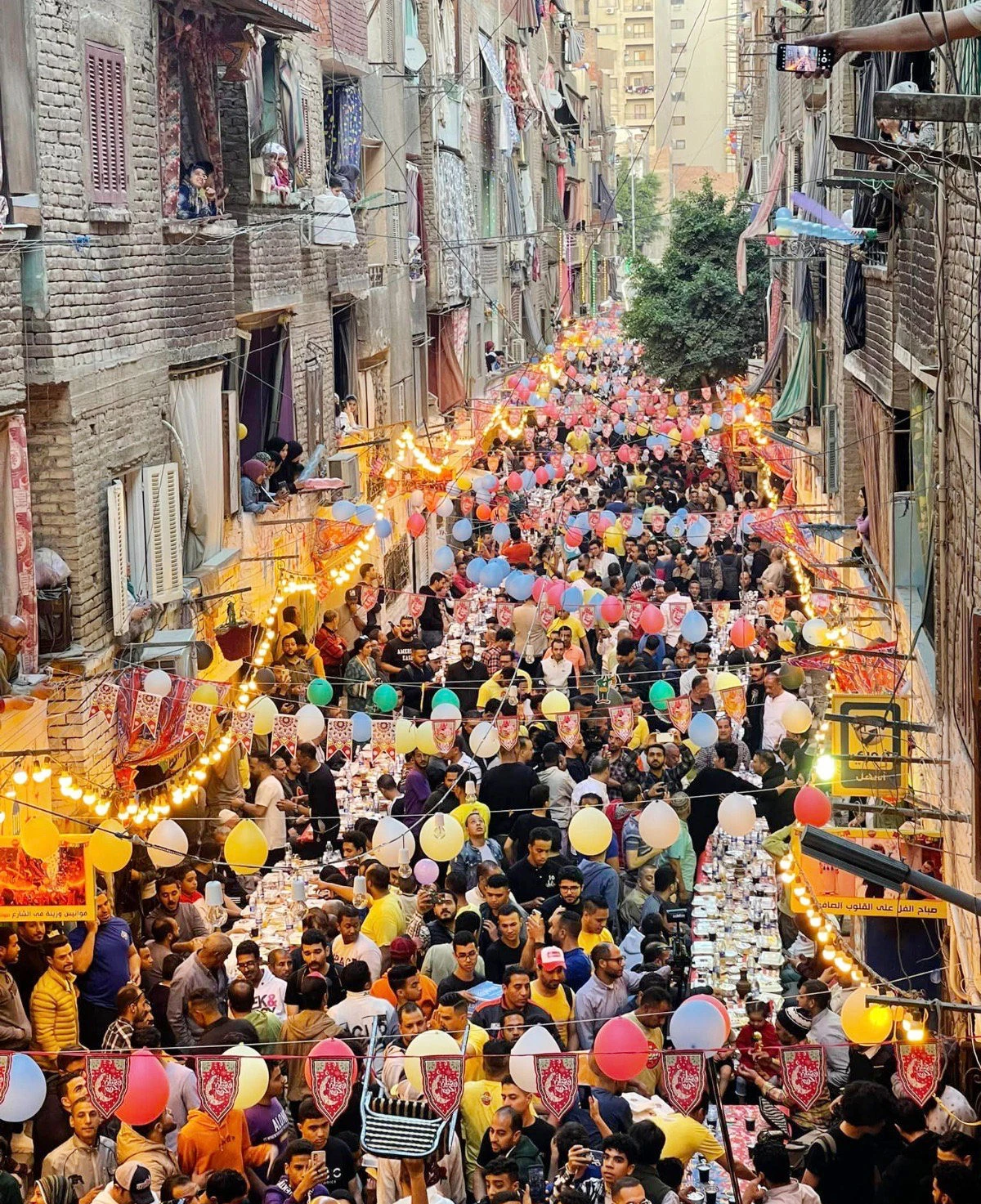 Residents of Al-Matariyya neighborhood in Cairo came together to host an iftar where everyone was welcome. (Supplied)
