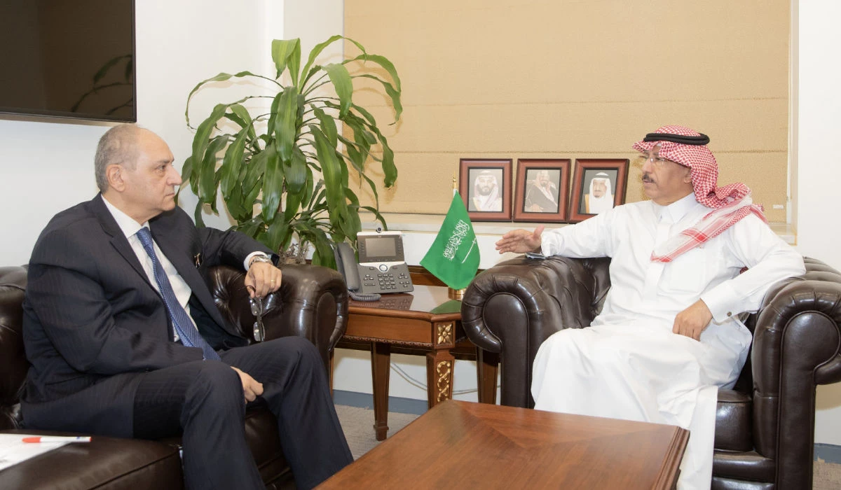 Dr. Sami Al-Saleh meets with Ahmed Farouk in Riyadh. (Supplied)