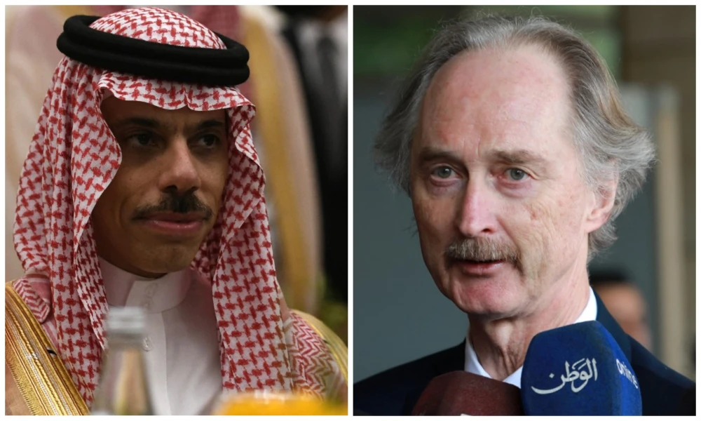 Saudi Arabia’s Foreign Minister Prince Faisal bin Farhan received a phone call from the UN Special Envoy for Syria Geir Pedersen on Wednesday. (File/AFP)