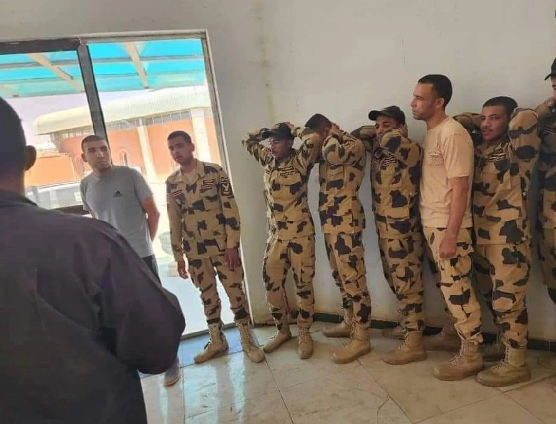 A photo shared by the Rapid Support Forces in Sudan show Egyptian officers and soldiers detained by the paramilitary group in Merowe, north of Khartoum. (RSF photo via Twitter)