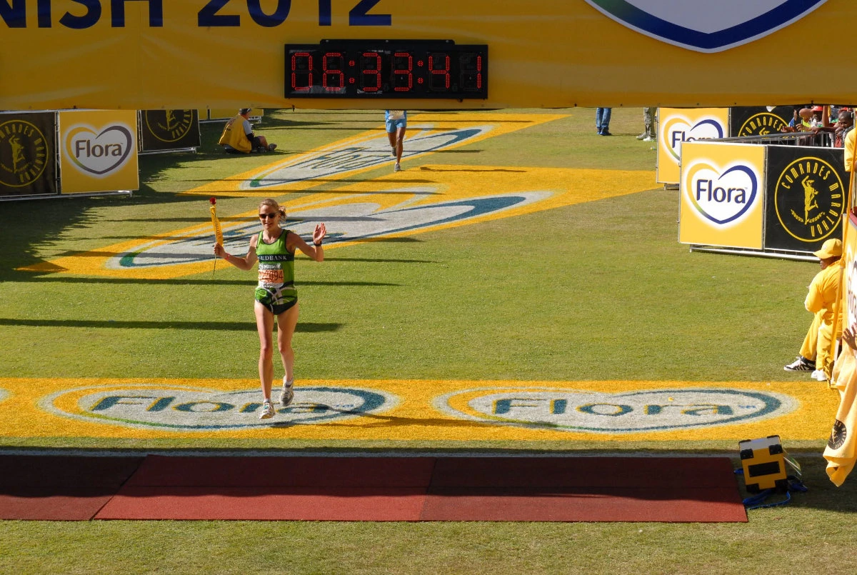 Ultra marathon runner Joasia Zakrzewski is shown reaching the finish line during a race in 2012 in this photo posted on her Facebook account. (Facebook photo)