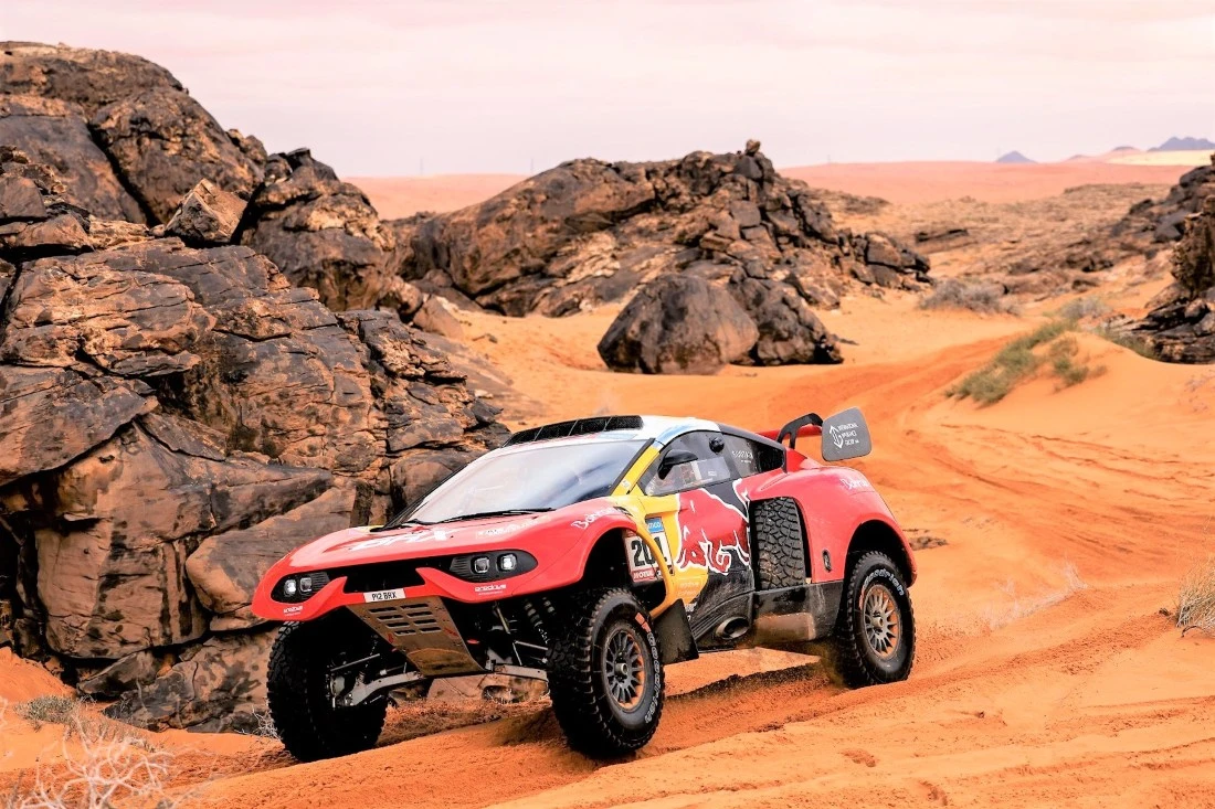 Sebastein Loeb and Fabian Lurquin in action during Stage 4 of Dakar 2023 in Hail, Saudi Arabia. (Julien Delfosse/DPPI)