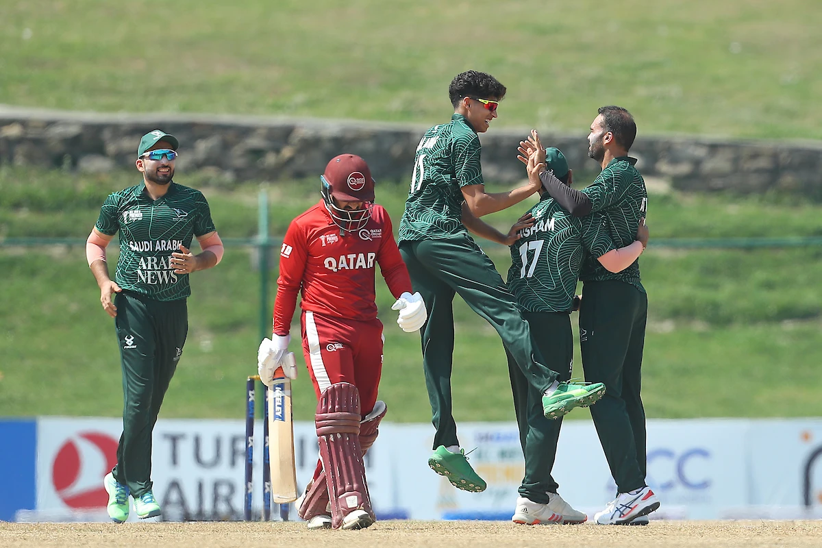 Action from Saudi's win over Qatar in the ACC Premier Cup 2023. (Asiancricket.org)