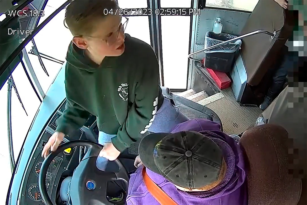 Little hero: Boy stops Michigan school bus with ill driver