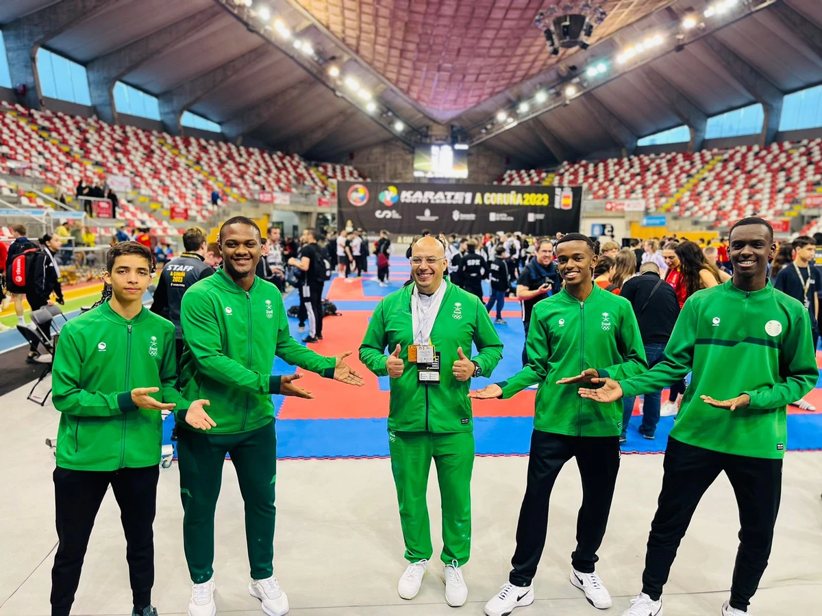 The Saudi karate team won a gold, a silver and two bronze medals at the World Youth League Championship in Spain over the weekend. (Supplied)