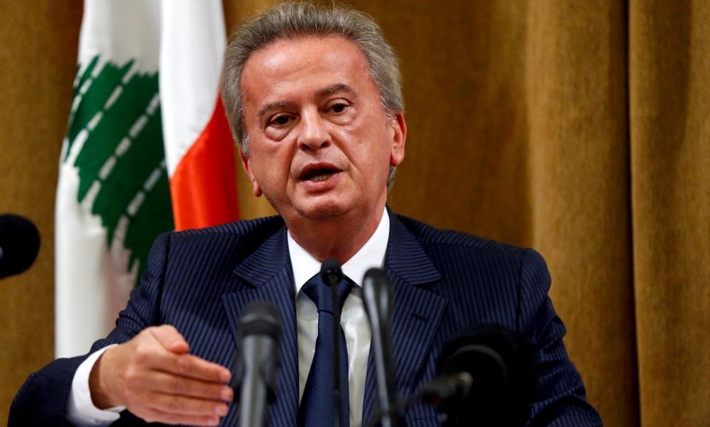 Governor of Banque du Liban Riad Salameh during a news conference, Beirut, Lebanon, Nov. 11, 2019. (Reuters)