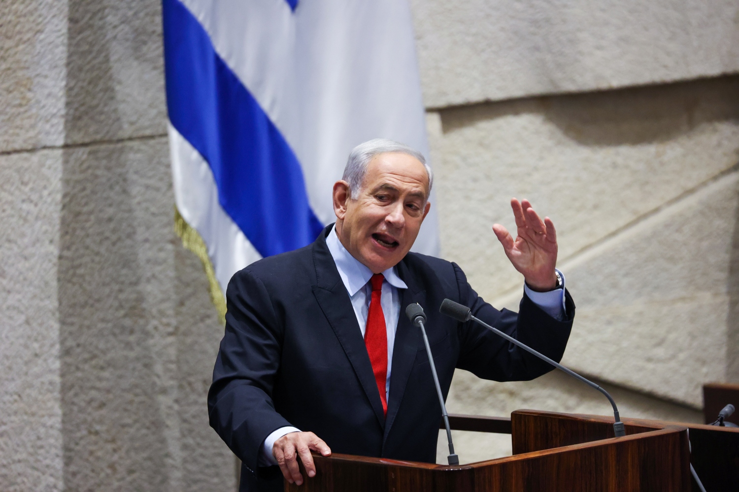 Netanyahu has learned to feign the language of peace internationally while conducting occasional wars (AFP)