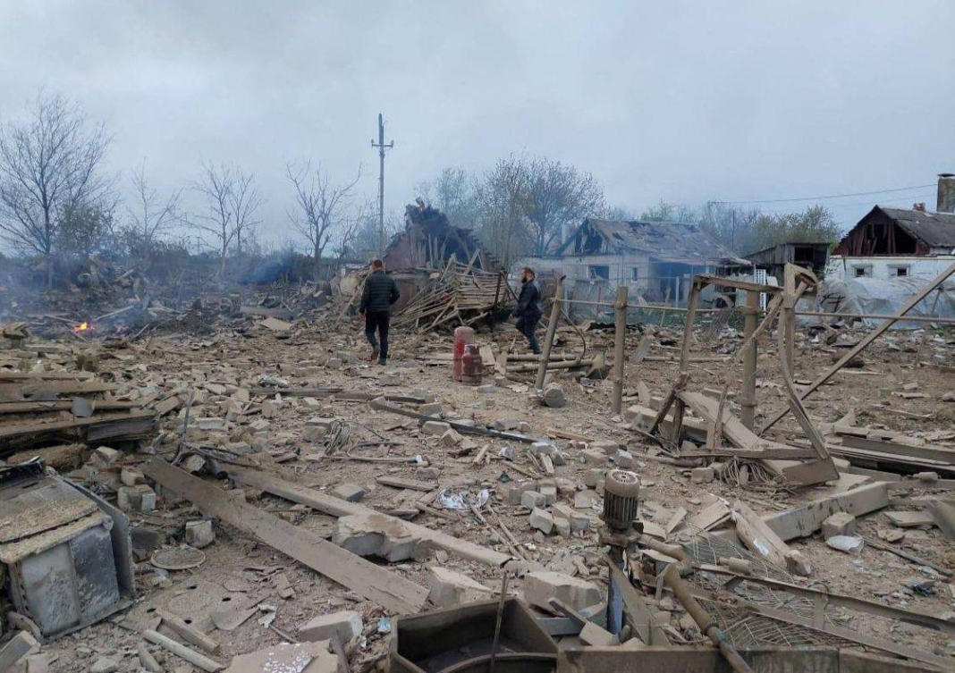 The Russian missile salvo hit residential areas of Pavlohrad, Dnipropetrovsk region in Ukraine on May 1, 2023. (Governor of Dnipropetrovsk Regional Military-Civil Administration Serhii Lysak via Telegram/Reuters)