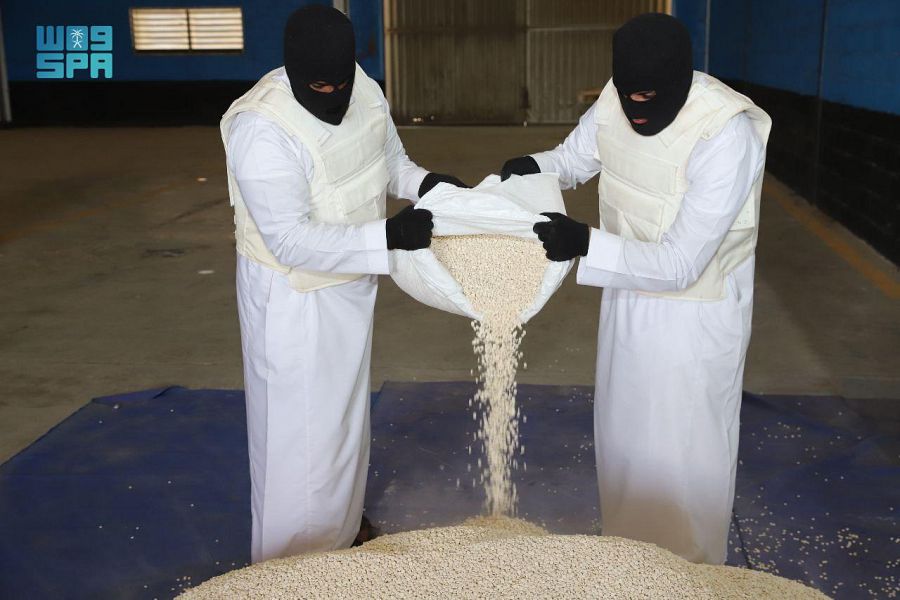 Six intended recipients of the amphetamine shipment were arrested and referred to the Public Prosecution. (SPA)