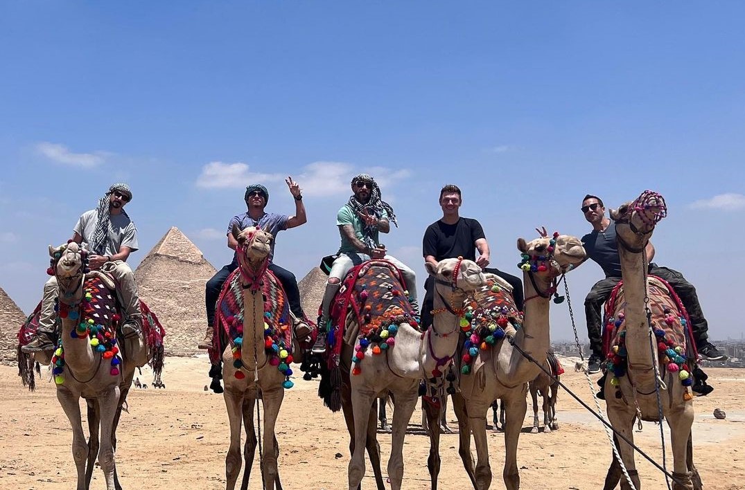 Backstreet Boys explore Cairo a day before their first-ever concert in Egypt on May 4. (Instagram)