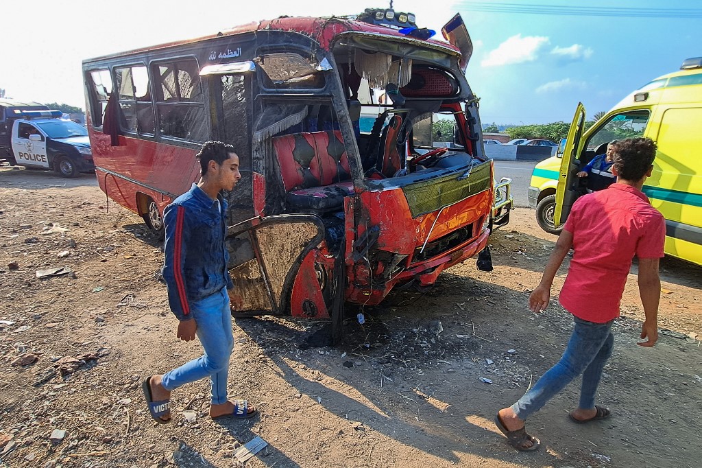 A file photo from a mini bus crash last year in CAiro. (AFP)
