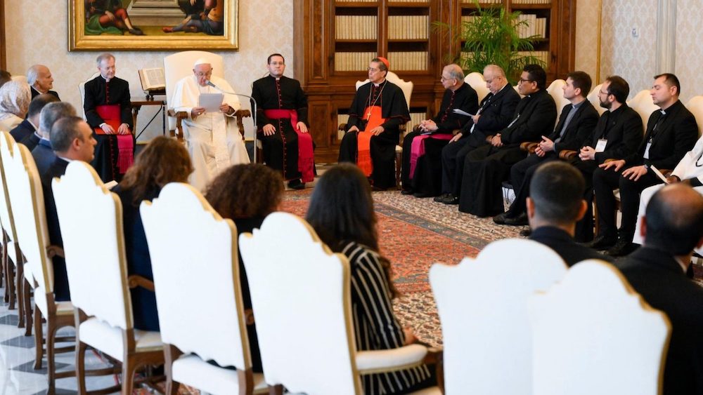 The leader of the Catholic Church praised the king during an audience with participants in the Sixth Colloquium between the Vatican Dicastery for Inter-Religious Dialogue and the Royal Institute for Inter-Faith Studies(Supplied)